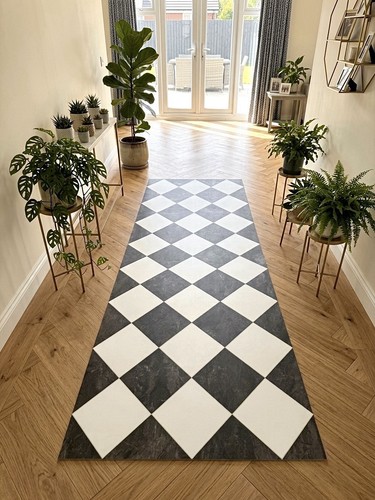 Black and white checkerboard - black,