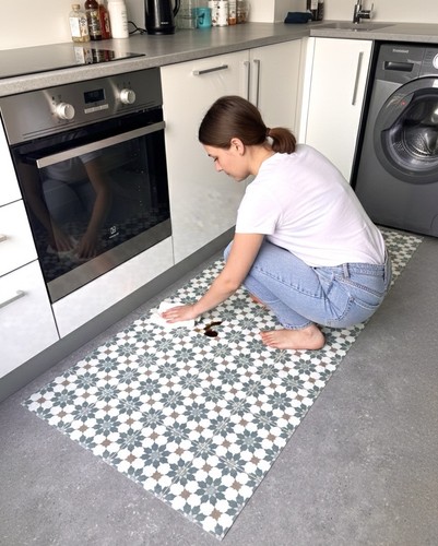 Moroccan vinyl kitchen runner - vinyl,