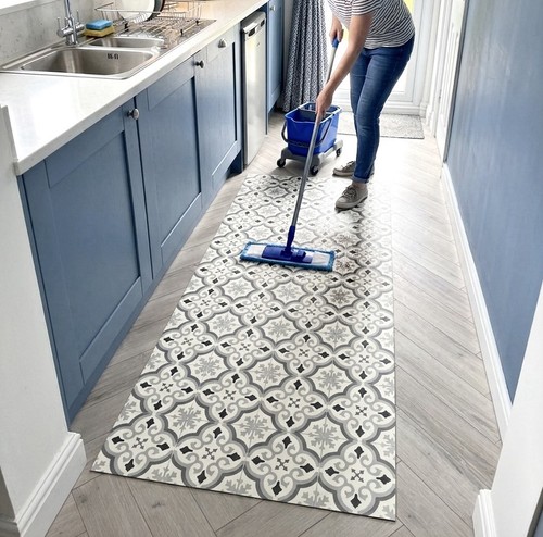 Vinyl kitchen runner rug floor - vinyl,