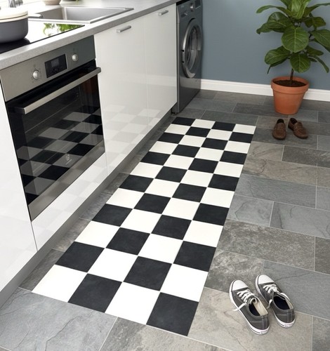 Black white checkered vinyl - &,