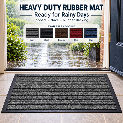 Heavy duty rubber door mat - heavy,
