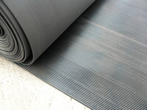 Fine ribbed rubber matting - ribbed,