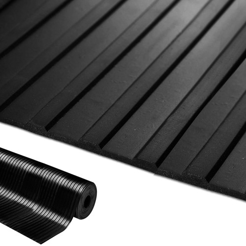 Broad ribbed rubber matting - rubber,