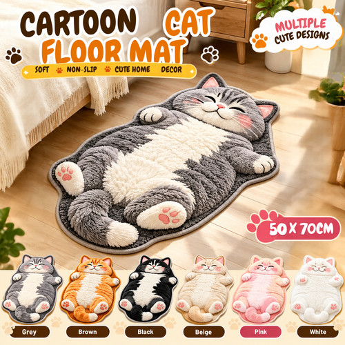 Cartoon cat floor mat - cartoon,